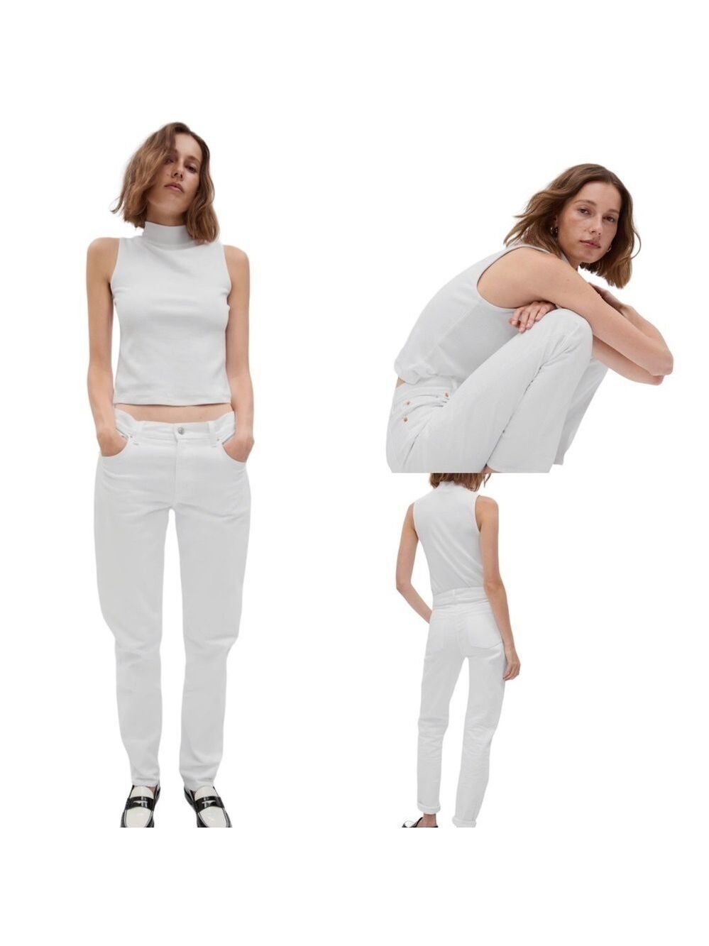 GAP White Best Girlfriend Mid-Rise Relaxed Skinny Jeans Size 29